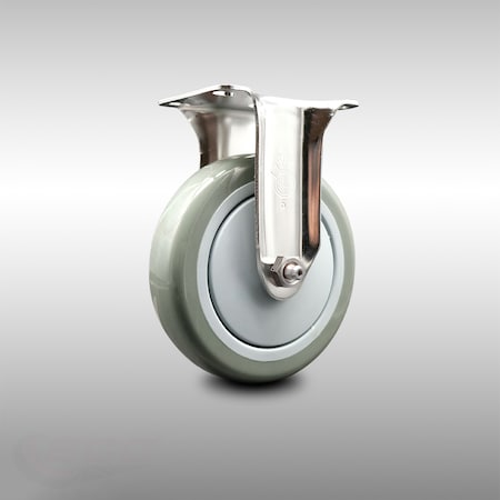 Service Caster 5 Inch 316SS Gray Polyurethane Wheel Rigid Top Plate Caster SCC-SS31620R514-PPUB
